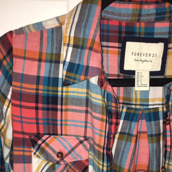 Forever 21 Plaid Button-Down - Picture 3 of 4